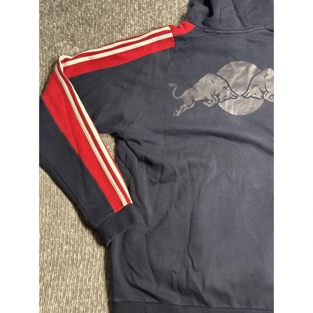 Vintage Adidas Red Bull New York Hoodie Men's 2XL Blue Red Pullover Racing